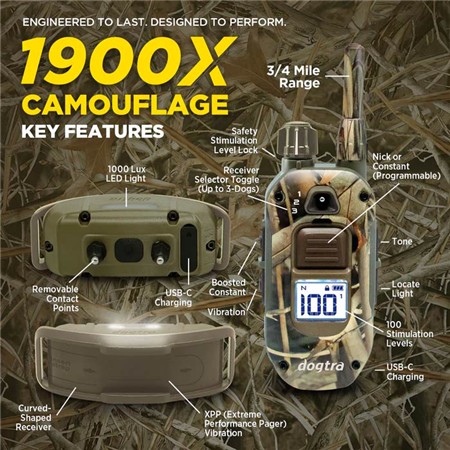 TRAININGSHALSBAND DOGTRA 1200X CAMO KIT 1 CHIEN