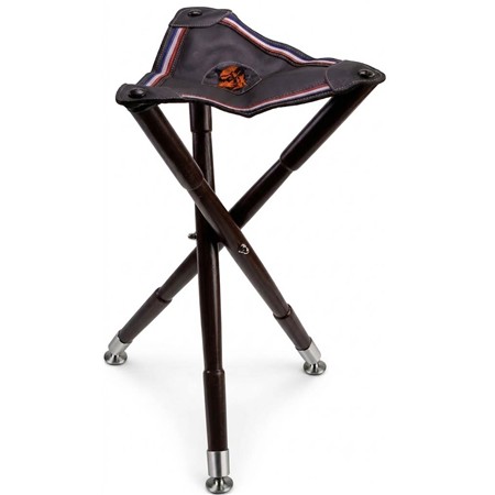 Trépied Januel Assise Cuir Broderie Sanglier Drapeau France Pied Métal