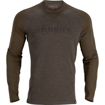 Tricou Cu Mâneci Lungi Pentru Bărbați Harkila Metso L/S - Măsliniu Închis/Verde Salcie