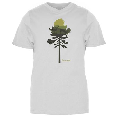 Tricou De Damă Cu Mâneci Scurte Pinewood Finnveden Recycled Outdoor - Alb Melanj Pine Tree