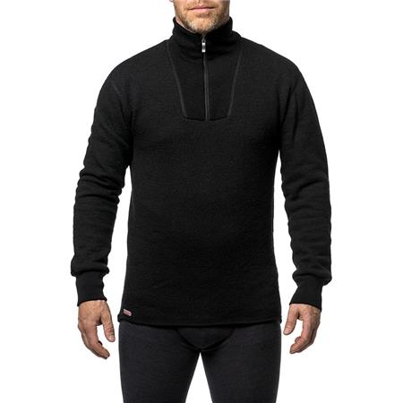 UNISEX SWEATER WOOLPOWER ZIP TURTLENECK 400 - BLACK