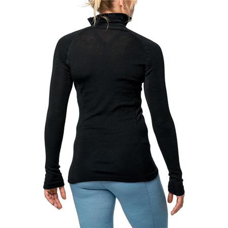 UNISEX TRØJE WOOLPOWER ZIP TURTLENECK LITE - SORT