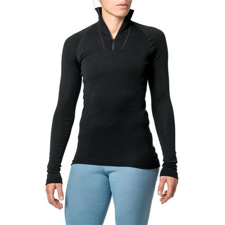 UNISEX TRØJE WOOLPOWER ZIP TURTLENECK LITE - SORT