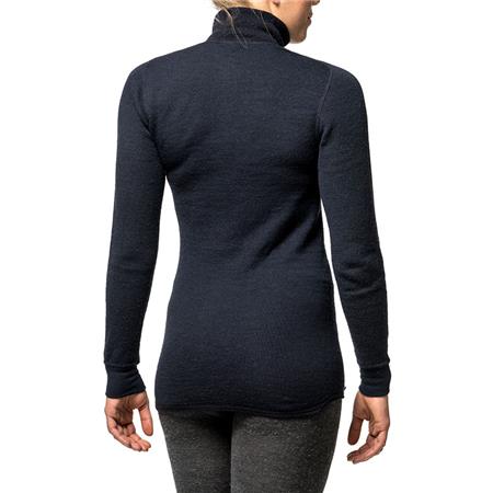 UNISEXTRØJE WOOLPOWER ZIP TURTLENECK 200 - MARINEBLÅ