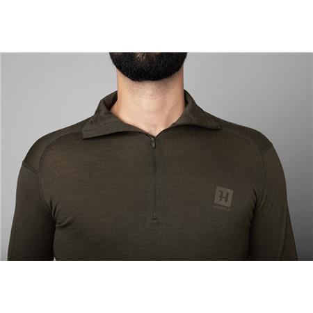UNTER MÄNNERKLEIDUNG HARKILA BASE ALL SEASON HALF ZIP T-SHIRT ROLLKRAGEN - BRAUN