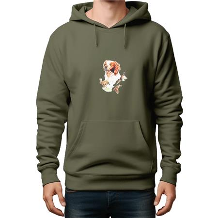Untergeordnetes Sweatshirt Bartavel Thema Jagd Spaniel/Hase - Khaki