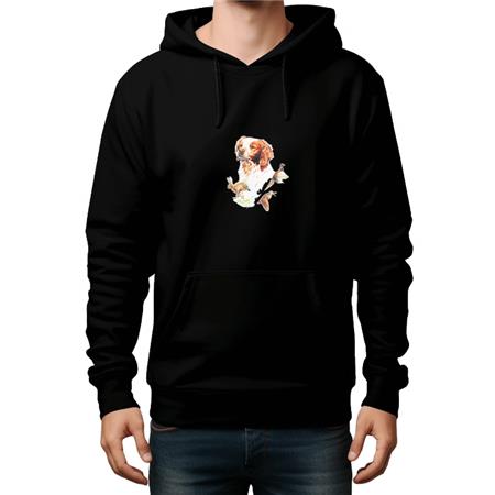 Untergeordnetes Sweatshirt Bartavel Thema Jagd Spaniel/Hase - Schwarz