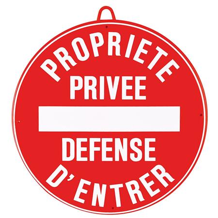Verkeersbord Januel Propriété Privée Défense D'entrer Rond
