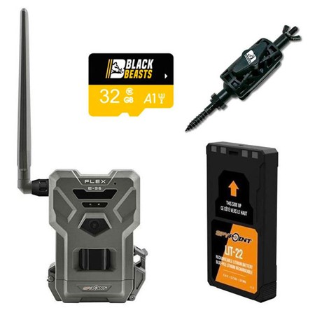 Verpakking Jacht Camera Spypoint Flex-E36 + Batterie + Carte Sd + Support