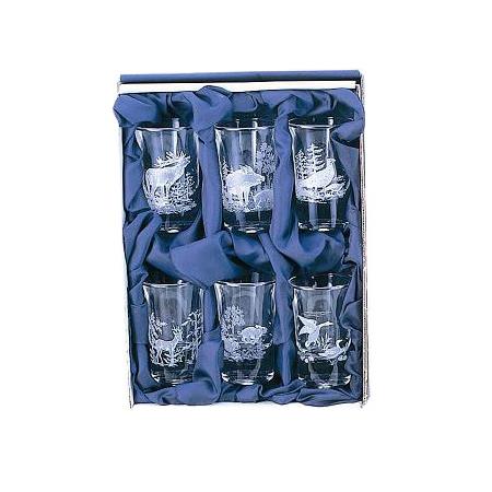 Verres À Eau-De-Vie En Coffret Cadeau - Fritzmann Fritzmann En Coffret Scène De Chasse - Paquete De 6