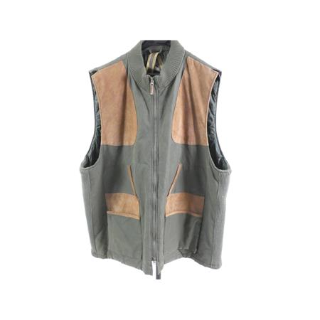 Vest Zonder Mouwen Beretta Kaki Et Cuir Marron
