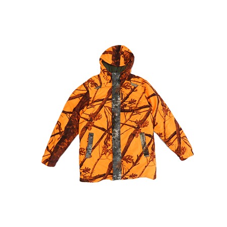 Veste Impermeable Chaude 100 Camo Solognac - Camo Fluo