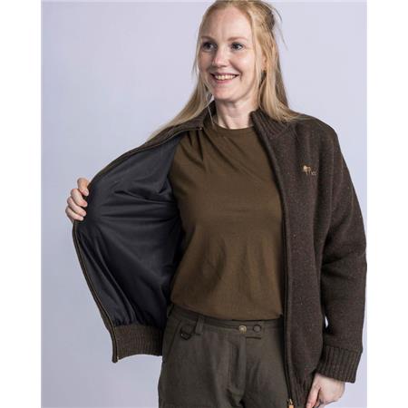 WOMAN'S SWEATSHIRT PINEWOOD HURRICANE FULL ZIP - MARRON