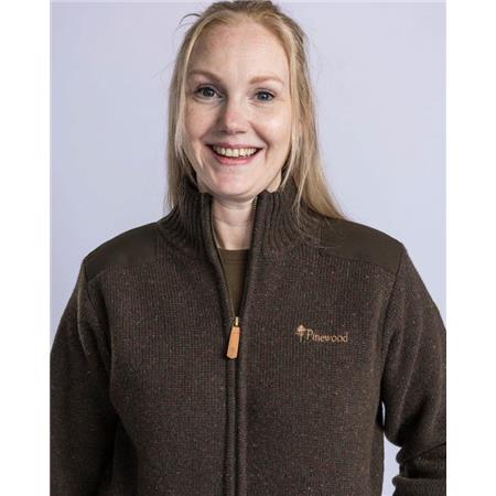 WOMAN'S SWEATSHIRT PINEWOOD HURRICANE FULL ZIP - MARRON