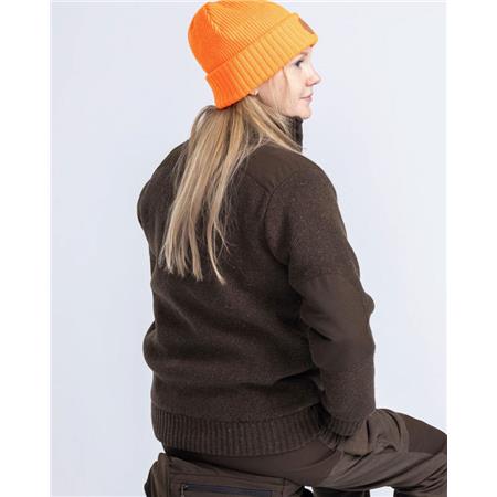 WOMAN'S SWEATSHIRT PINEWOOD HURRICANE FULL ZIP - MARRON