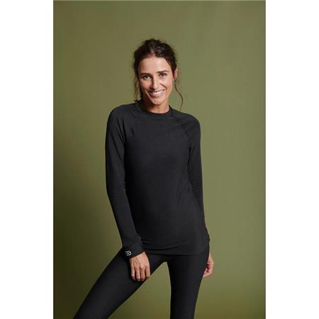 Women's Base Layer Damart Tee Shirt Thermolactyl Comfort 4 - Black