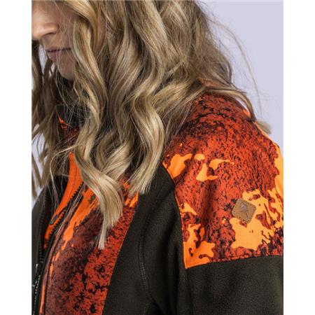 WOMEN'S FLEECE PINEWOOD SMÅLAND HUNTERS CAMOU FLEECE - MARRON/STRATA BLAZE