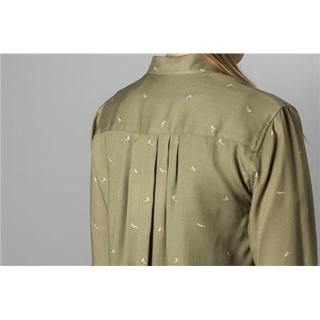 WOMEN'S LONG-SLEEVE SHIRT HARKILA XXX LADY - DUST GREEN/FLYING DUCKS