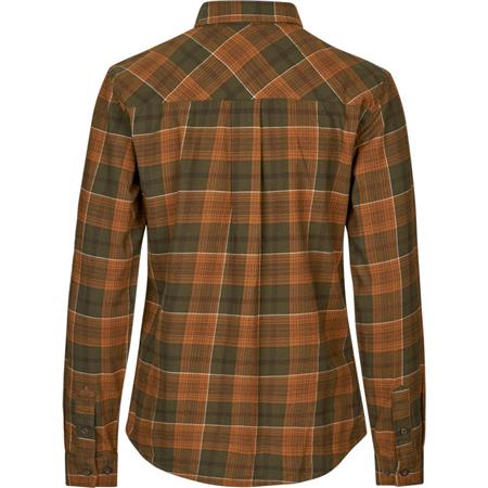 WOMEN'S LONG SLEEVE SHIRT SEELAND SKYE FLANNEL HIGHSEAT - GRIZZLY BROWN/TERRACOTTA CHECK