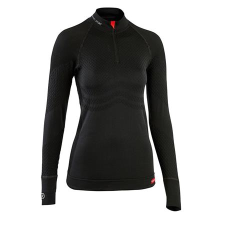 Women's Long-Sleeve T-Shirt Damart Energy 3 Thermolactyl Zippe - Black