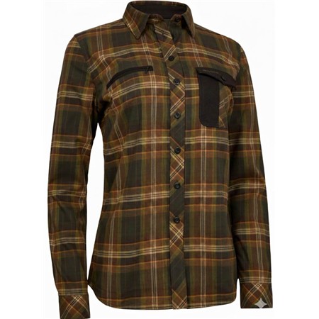 Women's Long-Sleeved Shirt Deerhunter Lady Blair - Green Check
