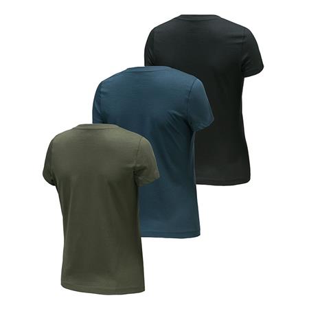 WOMEN'S SHORT-SLEEVE T-SHIRT BERETTA WOMAN'S - GREEN/BLUE/BLACK - PACK OF 3