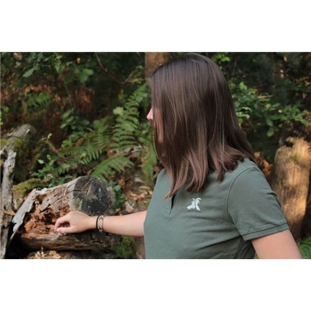 WOMEN'S SHORT-SLEEVED POLO LE PAIRON BÉCASSIER BEIGE - KHAKI LOGO