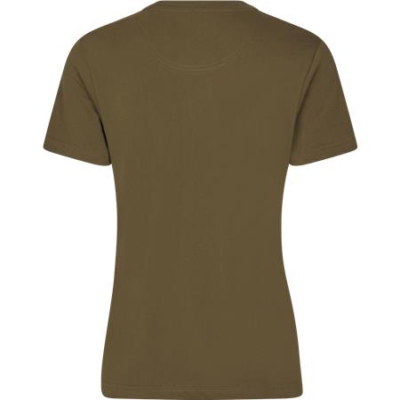 WOMEN'S SHORT-SLEEVED T-SHIRT SEELAND DEER ON LINE W - MILITARY OLIVE