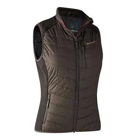 Women's Sleeveless Down Jacket Deerhunter Lady Caroline Padded With Knit - Brown