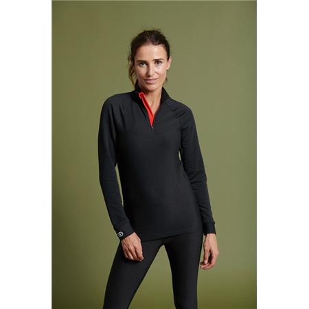 Women's Underwear Damart Tee Shirt Thermolactyl Comfort 5 Zip - Black