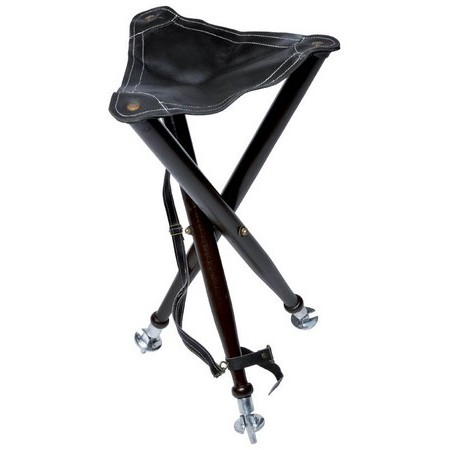 Wood Tripod Leather Top Januel With Spikes