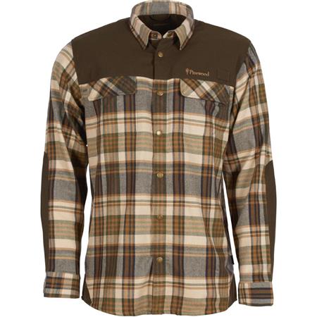 Ανδρικό Μακρυμάνικο Πουκάμισο Pinewood Furudal Pro Tracker Wool - Μπεζ/Σουέντ Καφέ