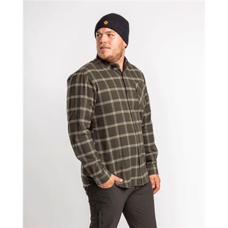 ΑΝΔΡΙΚΌ ΜΑΚΡΥΜΆΝΙΚΟ ΠΟΥΚΆΜΙΣΟ PINEWOOD VÄRNAMO FLANNEL - ΠΡΆΣΙΝΟ