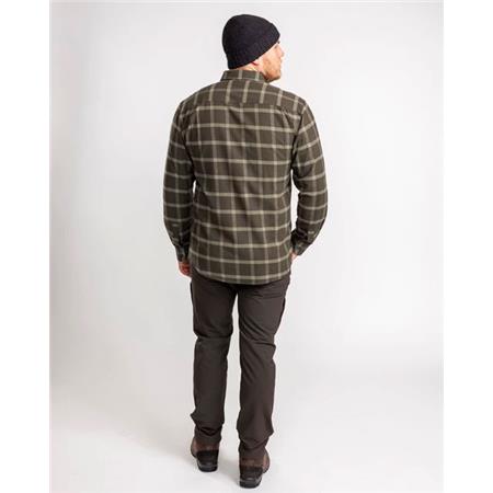 ΑΝΔΡΙΚΌ ΜΑΚΡΥΜΆΝΙΚΟ ΠΟΥΚΆΜΙΣΟ PINEWOOD VÄRNAMO FLANNEL - ΠΡΆΣΙΝΟ