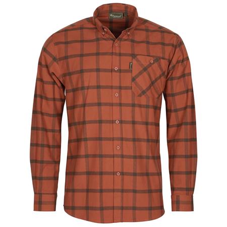 Ανδρικό Μακρυμάνικο Πουκάμισο Pinewood Värnamo Flannel - Τερακότα/Καφέ